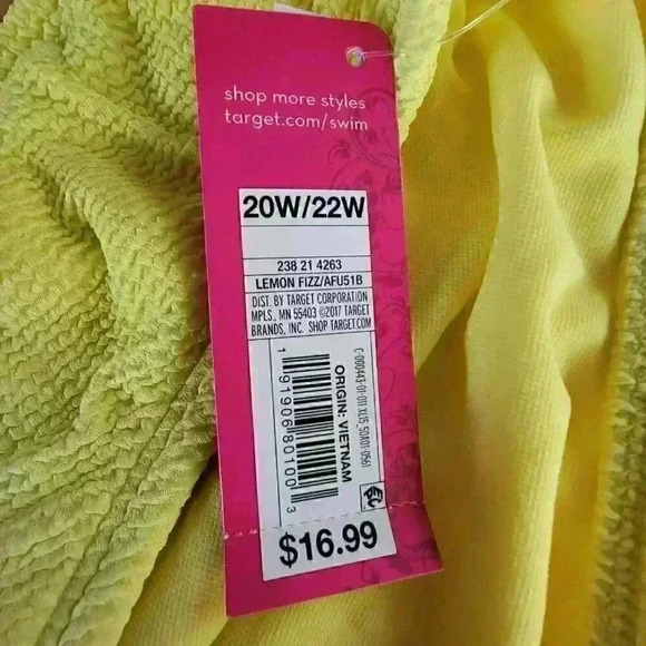 Xhilaration Womens Plus Bikini Bottoms Size 20W/22W Yellow Textured NWT - Picture 5 of 6